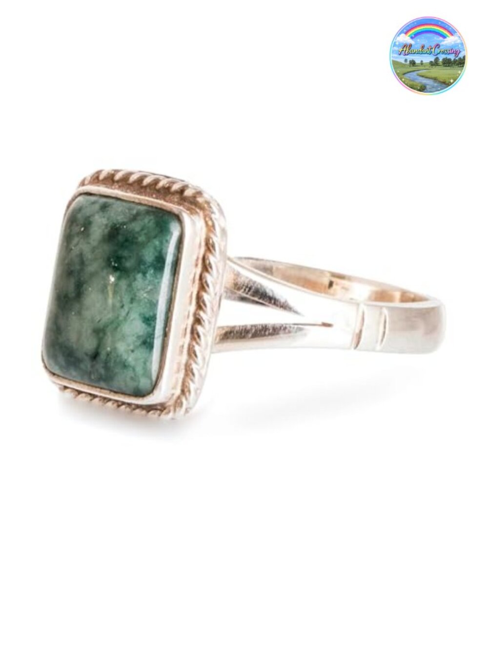 Sterling Silver Jade Cocktail Ring Artisan Handmade Bezel Set Single Stone